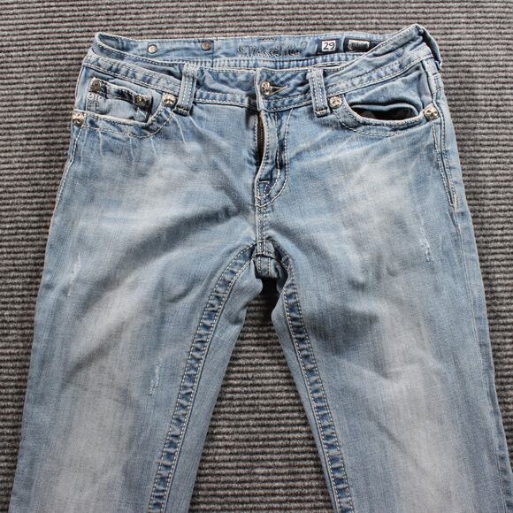 Miss Me Jeans Women's 29x32 Light Wash Bootcut Embellished - Picture 4 of 9